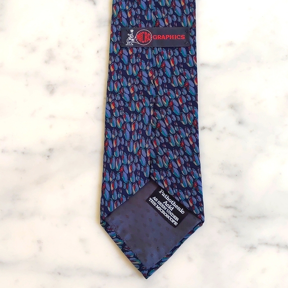 NWOT. Micro Graphics 100% Silk Tie with Multicolor Design Patterns. - Picture 4 of 5